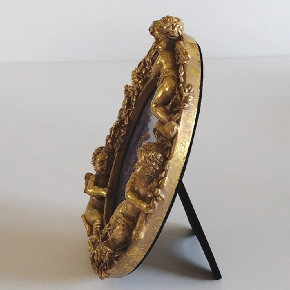 Christopher Radko Starad Angelica Collection 3D Gold Cherub Frame 3.5x5